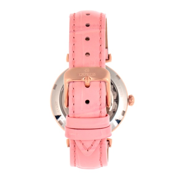 Empress Edith Semi-Skeleton leather band watch - Picture 2 of 10